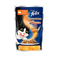 Влажный корм для кошек Felix Sensations, 85 г, Говядина с томатами