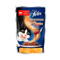 Влажный корм для кошек Felix Sensations, 85 г, Треска с томатами