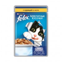 Корм для кошек Felix Аппетитные кусочки, 85 г, курица