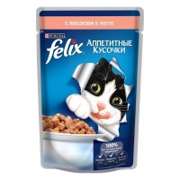 Felix Влажный корм для кошек кусочки лосось, 85 г 7613032721657