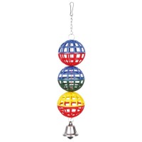 Игрушка для птиц Три шарика на цепочке с колокольчиком Trixie 5251 16 см (4011905052519)