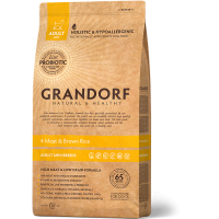 Сухой корм Grandorf 4 Meat & Brown Rice – Adult Mini Breeds Корм для собак маленьких пород , Ягненок с бурым рисом, 1 кг 
