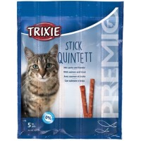 Лакомство для кошек Trixie 42725 Premio Quadro-Sticks лосось/форель 5 шт х 5 г (4011905427256)