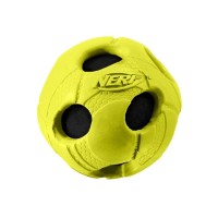 Игрушка для собак Nerf "Мяч", с отверстиями, цвет: желтый, 6 см